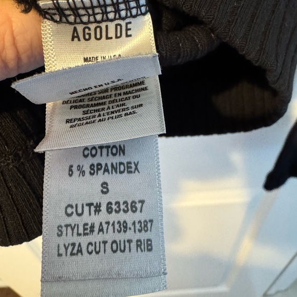 AGOLDE Lyza Black Cut-Out Long Sleeve Top | S - Picture 7 of 8